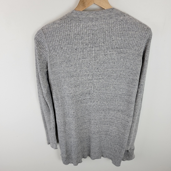 GAP | Heathered Gray Open Front Ribbed Cardigan Medium - Picture 6 of 7